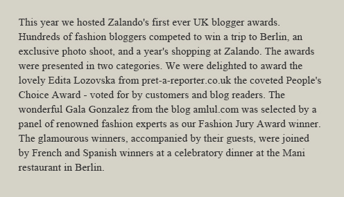 Zalando announces the winners of the Zalando Blogger Awards 2014