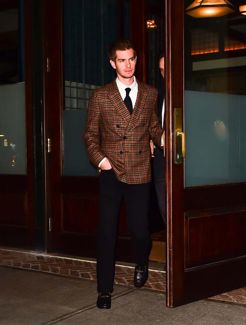 Skuespiller Andrew Garfield i Soho 10. oktober 2017 i New York. (Foto af Raymond Hall/GC Images)