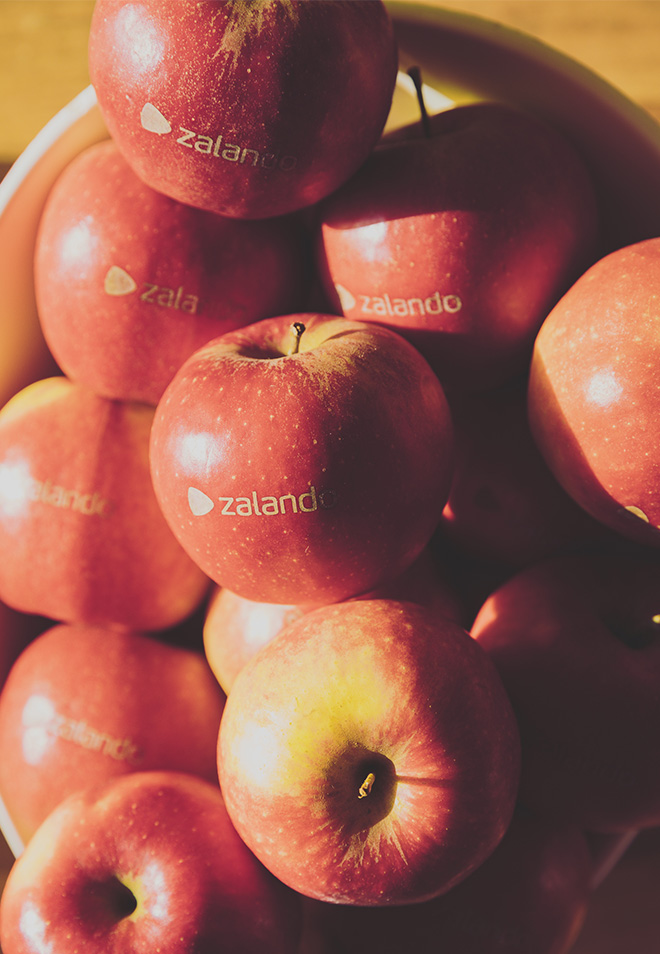 Gebrandeter Zalando Äpfel